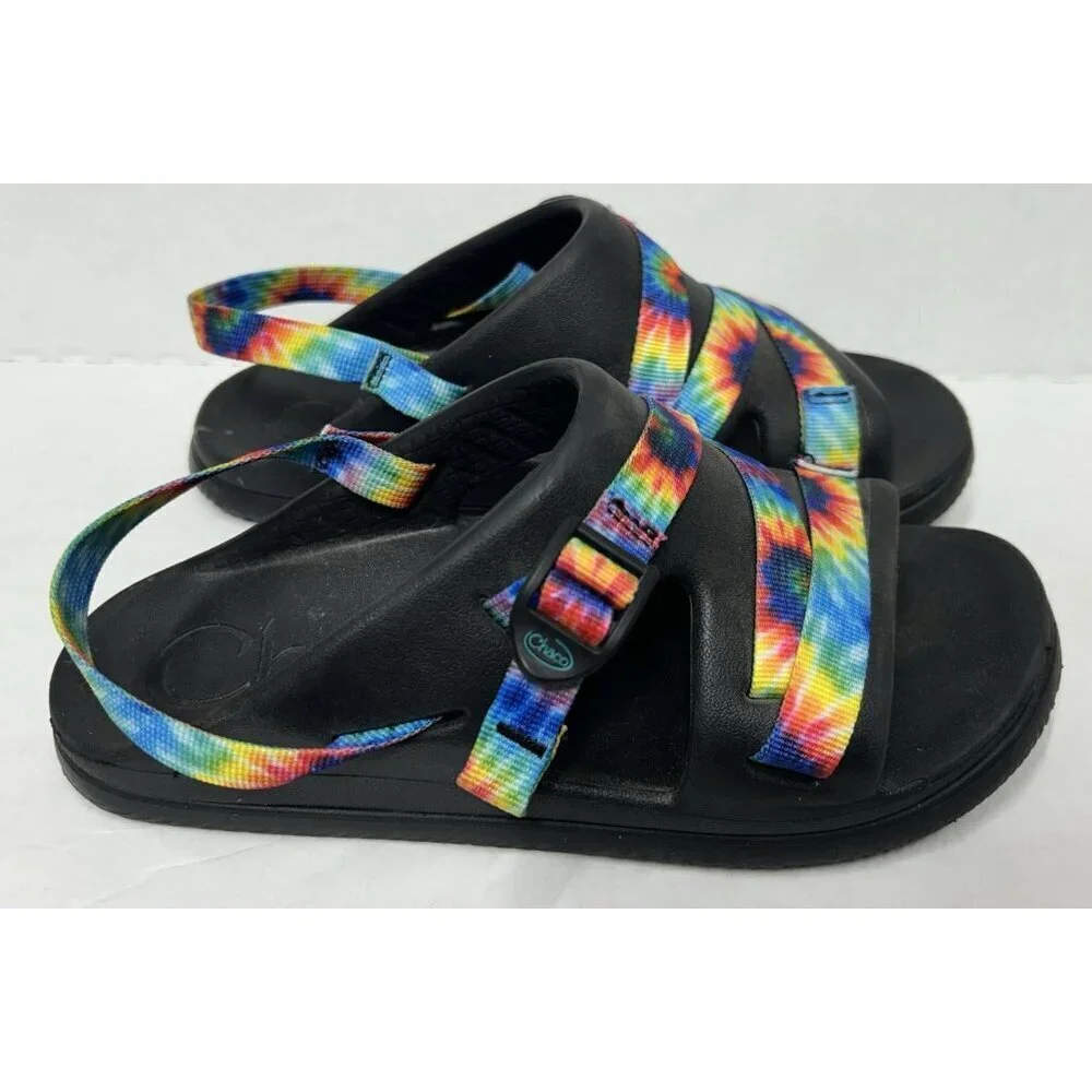 Chaco Chillos Sports Unisex Kids Junior Rainbow Tie Dye Strappy Sandals Size 6